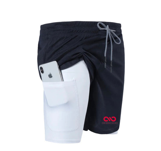 Limitless 2 in 1 Shorts - Large / Dark Blue + White (Ages 12-18)